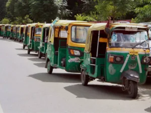 Protest by autorickshaw drivers