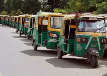 Protest by autorickshaw drivers